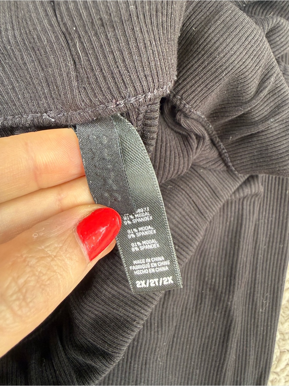 Skims Black Wide Leg Drawstring Lounge Pants - Picture 3 of 5